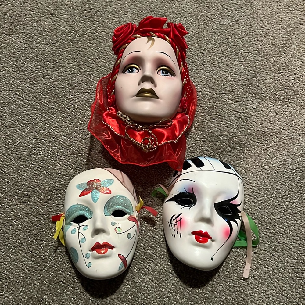 Theatre Mask vintage set of 3